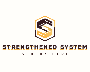 Digital Geometric Letter S logo design