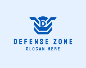 Geometric Shield Defense logo design