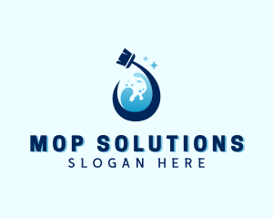 Water Mop Cleaning logo design