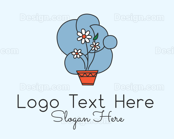 Flower Pot Decoration Logo