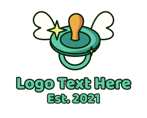 Baby - Baby Pacifier Wings logo design