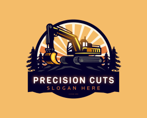 Forest Excavator Heavy Equipment Logo