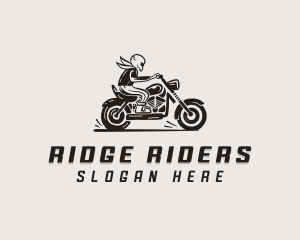 Skull Motorcycle Biker logo design