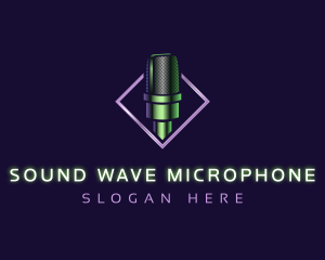 Microphone Podcast Broadcast logo design