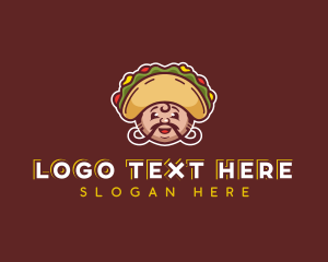 Mexican Taco Moustache logo