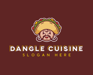 Mexican Taco Moustache logo design