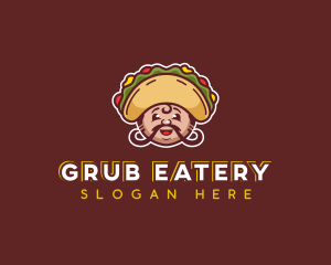 Mexican Taco Moustache logo design