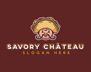 Mexican Taco Moustache logo design