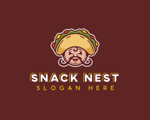 Mexican Taco Moustache logo design