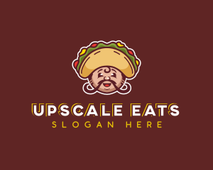 Mexican Taco Moustache logo design