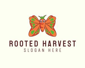 Flying Butterfly Carrot logo design