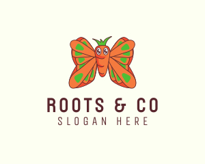 Flying Butterfly Carrot logo design