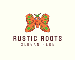 Flying Butterfly Carrot logo design