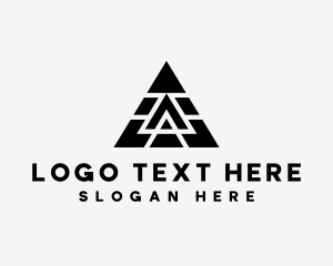 Modern Geometric Pyramid Letter A logo