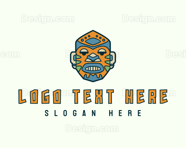 Tribal Aztec Mask Logo