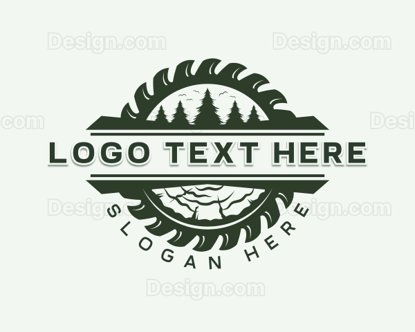 Woodwork Logging Saw Logo