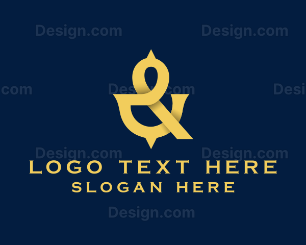 Modern Yellow Ampersand Logo