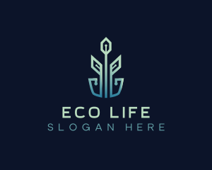 Eco Plant Tech Startup logo design