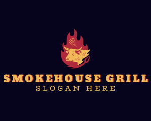 Cow Barbecue Grill logo design