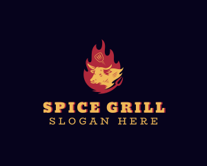 Cow Barbecue Grill logo design