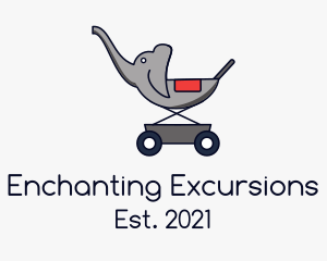 Elephant Baby Stroller logo design