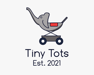 Elephant Baby Stroller logo design