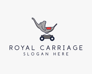 Elephant Baby Stroller logo design