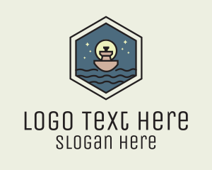 Sailing Ferry Hexagon Badge logo