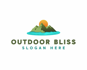 Mountain Island Sunset logo design