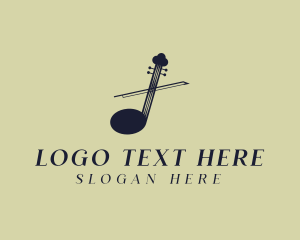 Cello - Musical Symbol Violinist logo design