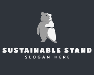 Standing Baby Bear logo design