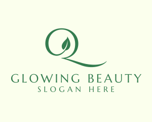 Elegant Leaf Letter Q  logo