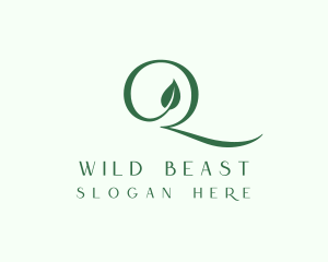 Elegant Leaf Letter Q  logo design