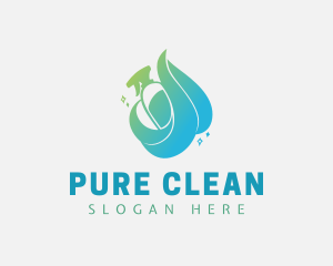 Sanitation Cleaning Disinfectant logo design