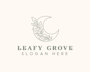 Boho Moon Leaves logo