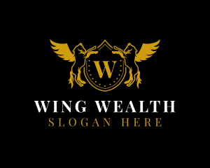 Pegasus Wings Shield  logo design