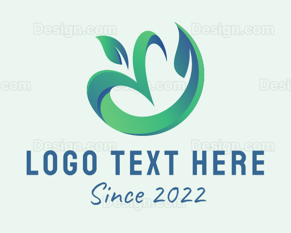 3D Leaf Plant Farming Logo