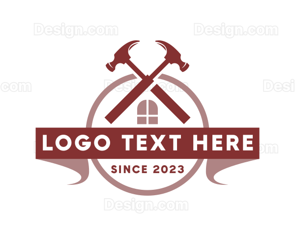 House Carpentry Hammer Logo