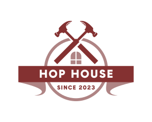 House Carpentry Hammer logo design