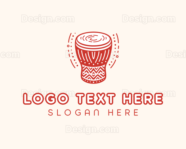 Instrument Djembe Drum Logo