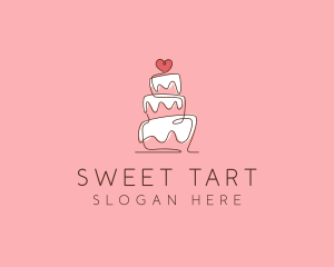 Celebration Heart Cake logo design