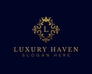 Luxury Floral Crown logo design