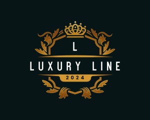 Luxury Leaf Shield logo design