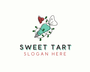 Floral Piping Bag Bakery logo design