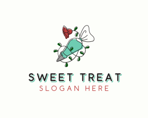 Floral Piping Bag Bakery logo design