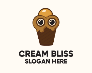 Ice Cream Character Eyes logo design