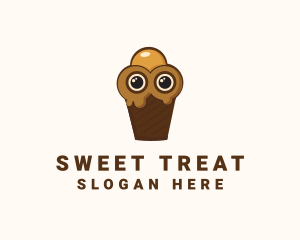 Ice Cream Character Eyes logo design