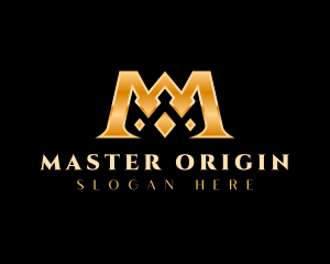 Luxury Royal Crown Letter M logo design