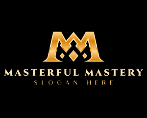 Luxury Royal Crown Letter M logo design