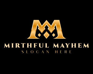 Luxury Royal Crown Letter M logo design